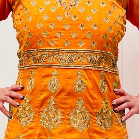 Anarkali Long Dress with Dupatta. PTP 19.”  Length 54” silk stunning silk dress - Picture 15 of 16